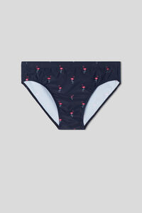 Swim Briefs with Flamingo Print