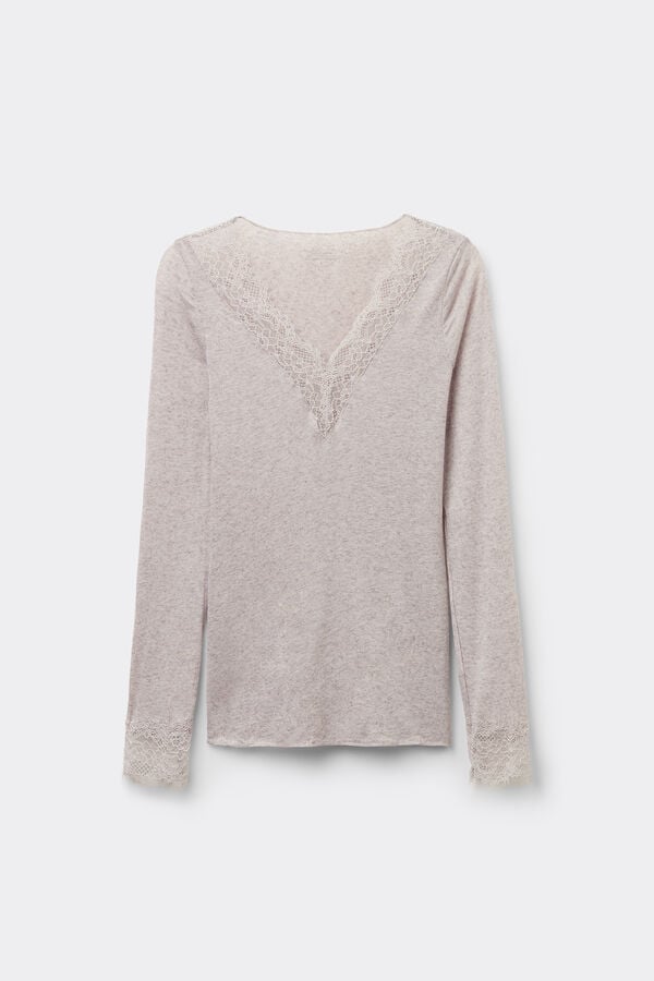 Modal Cashmere Ultralight Long Lace Shirt