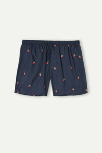 Strawberry-Embroidered Swim Shorts