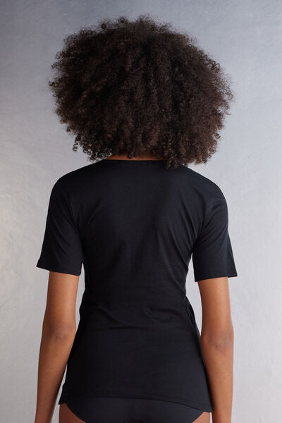 Maglia Manica Corta con Scollo a V in Cotone Ultrafresh