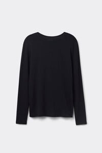 Long-Sleeved Round-Neck Micromodal Top