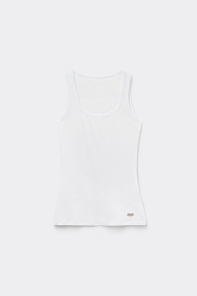 Natural Cotton Wide Shoulder Tank Top