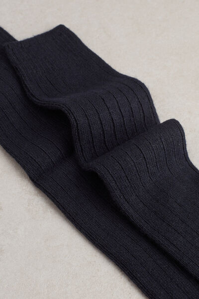 Long Ribbed Socks in Cashmere and Wool