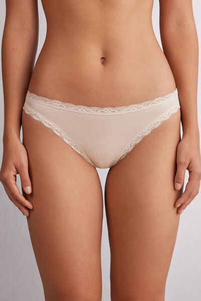 Cotton and Lace Brazilian Briefs
