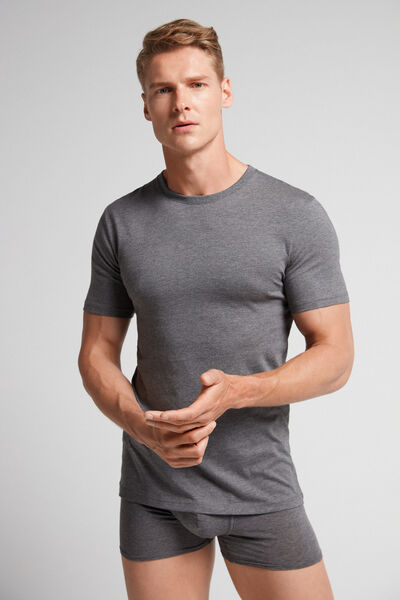 T-Shirt à Manches Courtes et Col Rond en Coton Supima®
