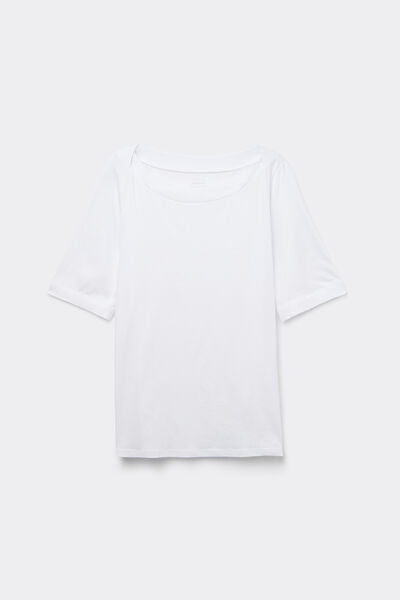 Maglia Manica Corta Scollo a Barchetta in Cotone Ultrafresh