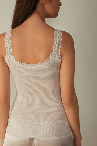Wool and Silk Top with Lace