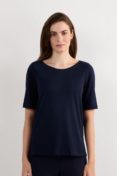 Maglia Manica Corta Scollo a Barchetta in Cotone Ultrafresh