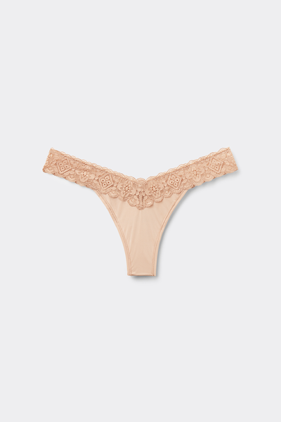 ‘80s-Style Lace and Microfibre Brazilian Briefs