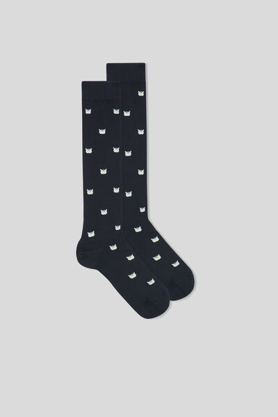 Chaussettes hautes en coton doux à motif