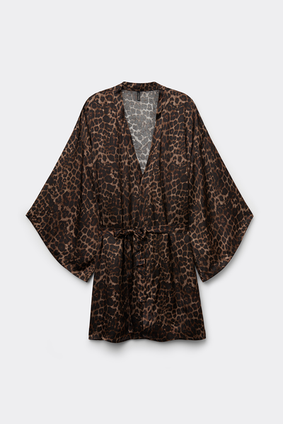 Viszkózszatén Kimonó Luxurious Leopard