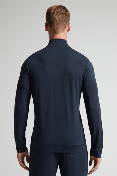 Sweatjacke aus Seide und Modal