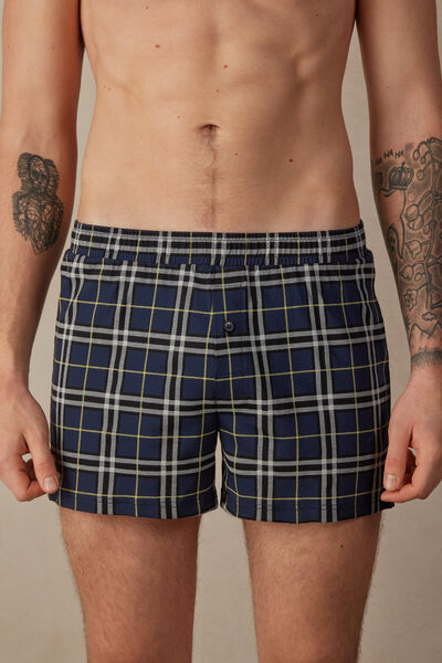 Weite Boxershorts mit Schottenkaromuster aus Baumwolljersey