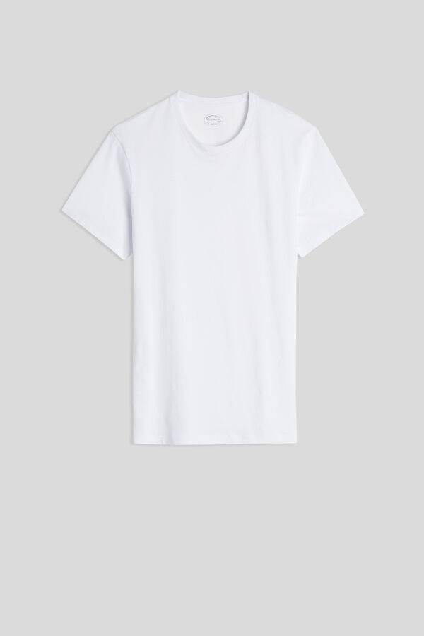 T-Shirt à Manches Courtes et Col Rond en Coton Supima®