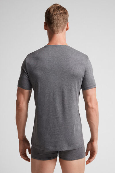 T-Shirt à Manches Courtes et Col Rond en Coton Supima®
