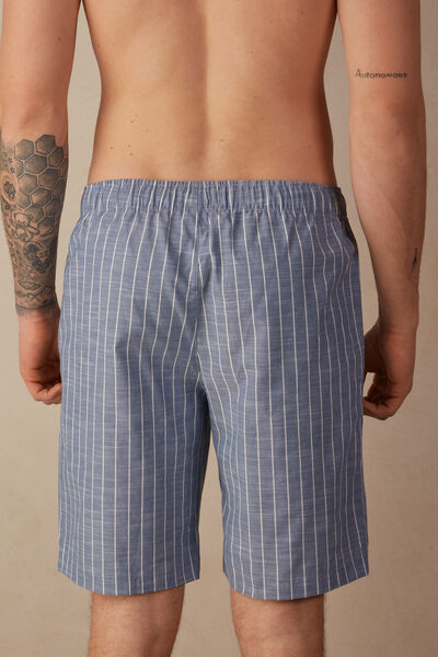 Micro-Striped Plain-Weave Cotton Shorts