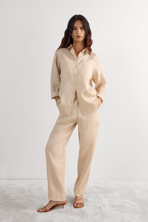Pantalone in Tela di Lino The Pure Linen