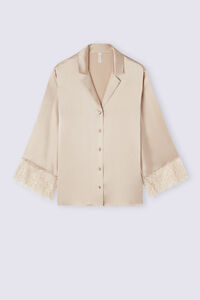 Living in Luxe Menswear Cut Long Sleeve Silk Shirt