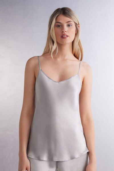 Top in Raso di Seta con Scollo a V