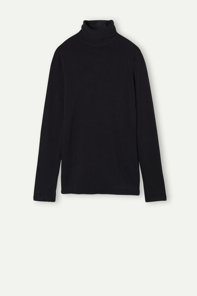 Turtleneck Top in Plush Modal with Cashmere