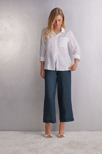 Plain-Weave Linen Shirt