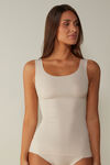 Raw-Edge Round-Neck Supima® Cotton Vest Top