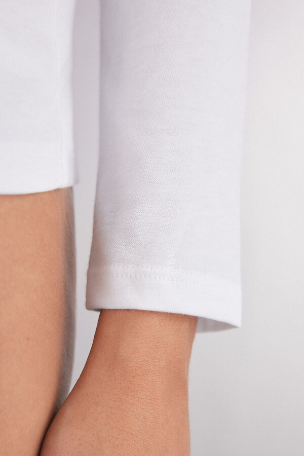 Long-Sleeved Round-Neck Superior Cotton Top