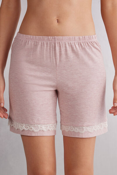 Shorts de modal con encaje