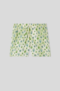 Badeshorts mit Kaktus- und Landkarten-Print