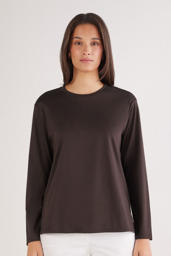 Long-Sleeved Elevated Cotton Top