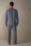 Full-Length Stripe Pattern Cotton Canvas Pyjamas