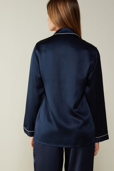 Mannish-Cut Jacket in Silk Satin
