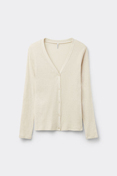 Cardigan a Costine in Cotone Lamè