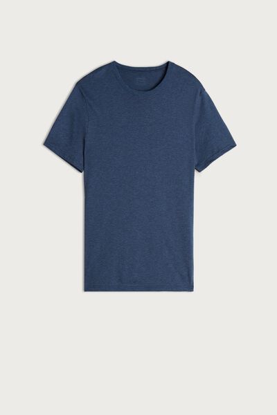 T-Shirt z Krótkim Rękawem i Okrągłym Kołnierzykiem z Bawełny Supima®
