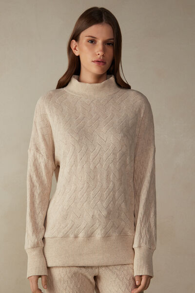 Haut de pyjama manches longues en jacquard WINTER BRAID
