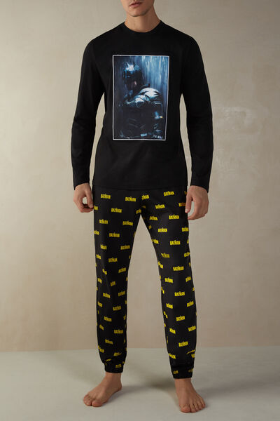 Full-Length Batman-Print Cotton Jersey Pyjamas