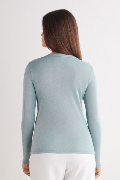 Cardigan a Costine in Cotone Lamè