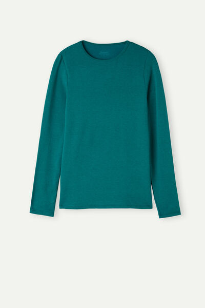 Maglia Manica Lunga a Girocollo Thermal con Cashmere