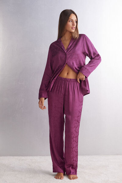 Velvet Paisley Satin Jacquard Pyjama Bottoms