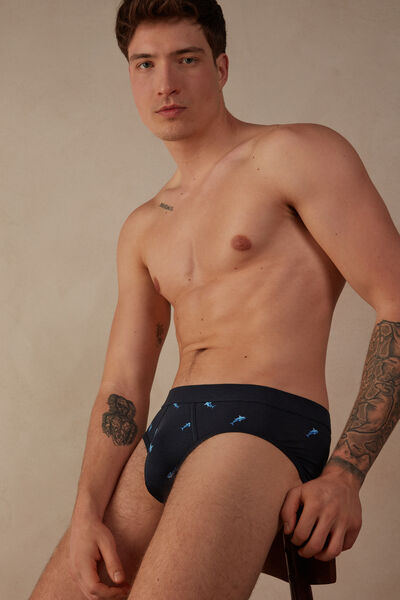 Shark-Print Stretch Supima® Cotton Briefs