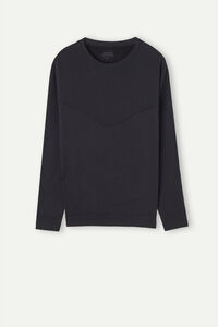 T-shirt col rond en molleton de modal et cachemire