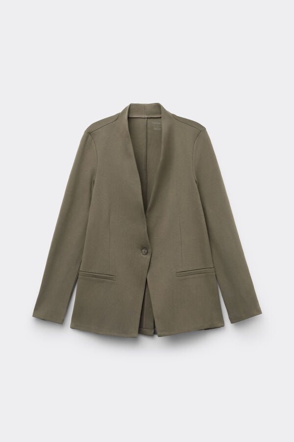 Casaco em Algod&atilde;o Pesado com Bot&atilde;o