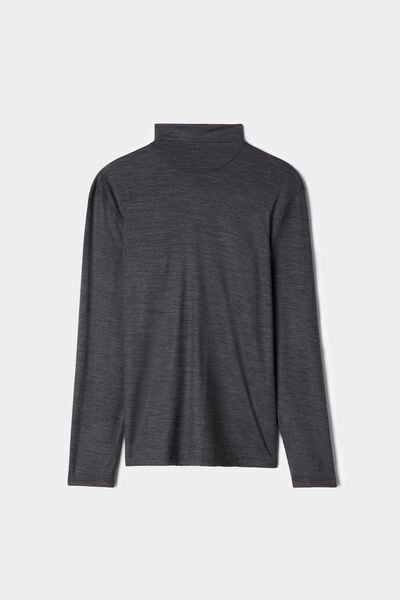 Long-sleeve High-Neck Merino-Wool Top