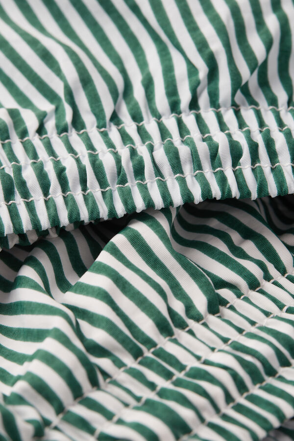 Boxer de bain imprimé rayé vert