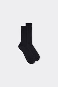 Short Ribbed Cotton Lisle Socks
