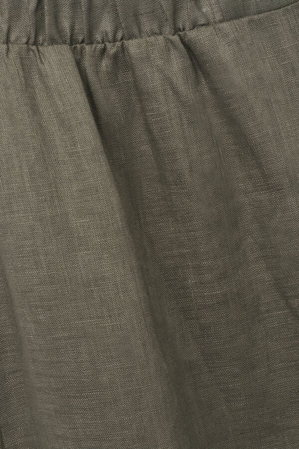 The Pure Linen Drawstring Plain-Weave Linen Trousers