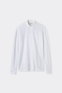 Long-Sleeved Slub Cotton Shirt
