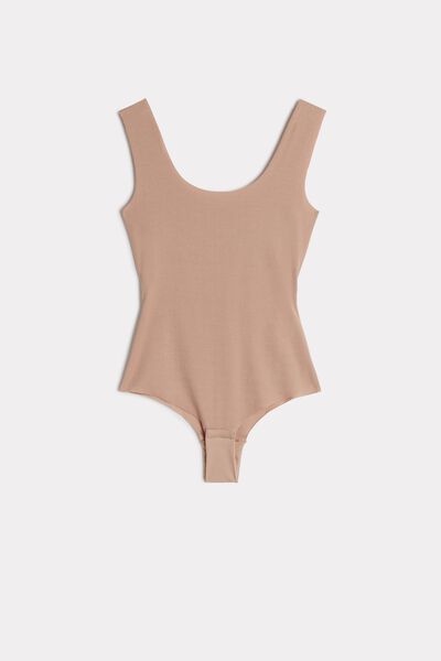 Raw-Cut Cotton Bodysuit