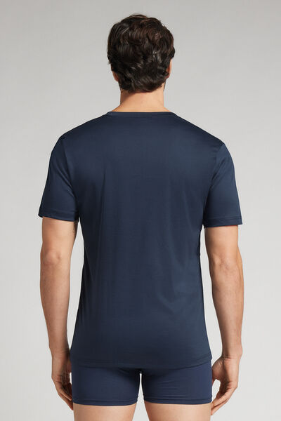 T-shirt Scollo V in Cotone Premium Mercerizzato