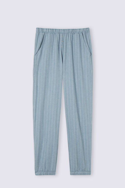 Full-Length Brushed Plain-Weave Pinstripes Fantasy Joggers